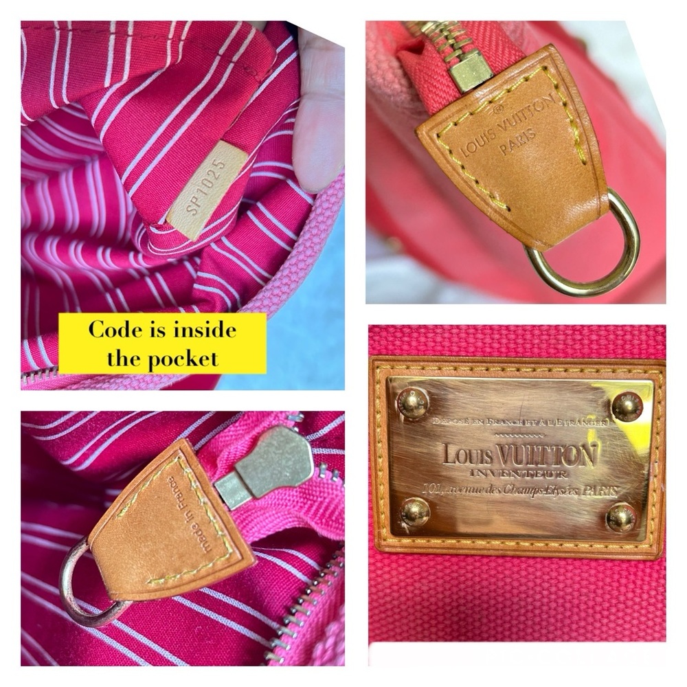 LOUIS VUITTON Antigua Cabas Hippo MM Women’s Shoulder Bag Tote Bag Pink Red - Picture 3 of 17